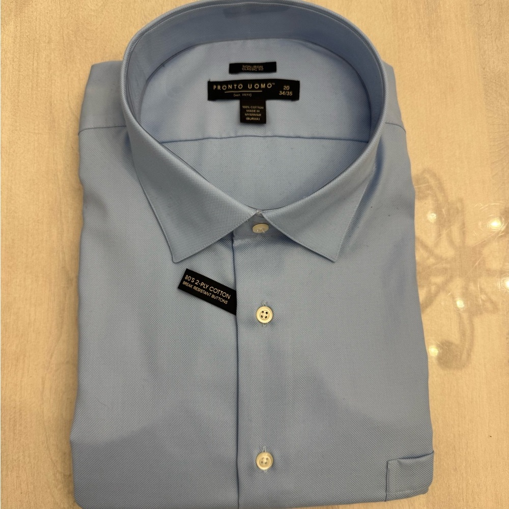 NWT Pronto Uomo Men’s Big & Tall Classic Fit Non-Iron Button Down Shirt